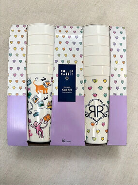 Roller Rabbit Cup Set 10 oz Heart Print NWT